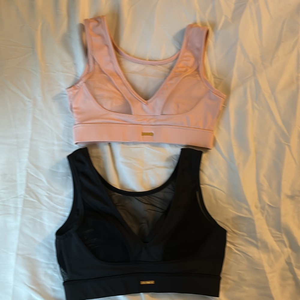 Cleo Harper Pink and Black Sports Bras - Picture 2 of 3
